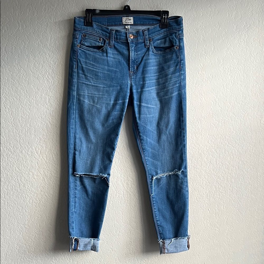 J. Crew Toothpick Distressed Jeans in Size 29